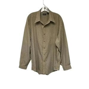 Men's Van Heusen Casual/Business Long SLeeves Plaid Dress Shirt Size 17-17.5